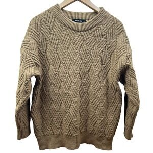 Aelfric Eden‎ Sweater Fisherman Cable Knit Chunky Womens Small Warm Casual Taupe